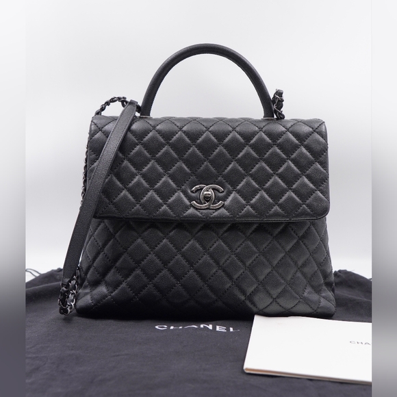 CHANEL Handbags - BQ52 💖 Chanel Large Caviar Coco Handle Bag